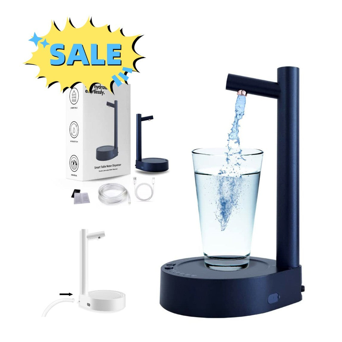 Dispensador de mesa galão de água elétrico Dispensador automático de garrafas de água Dispensador de água recarregável